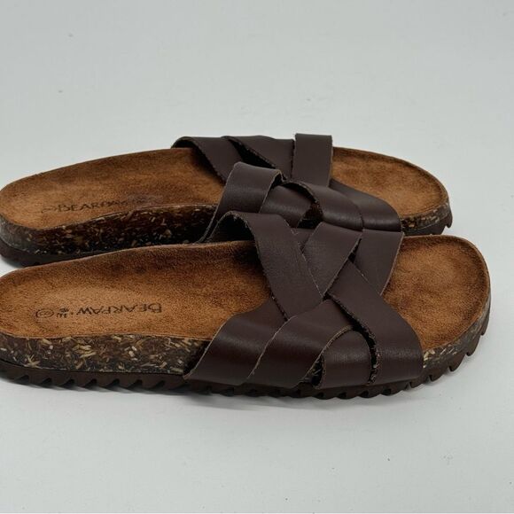 Bearpaw Women's Leather Slip on Slide Sandals Size 8 New - Picture 1 of 9